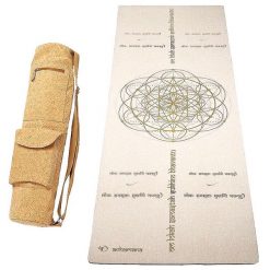 Mata do jogi z gumy i konopi 4,5 mm + torba ze skóry korkowej mantra pokoju. Brązowe torby sportowe ACHAMANA, bez wzorów, z bawełny, duże. Za 529.00 zł.