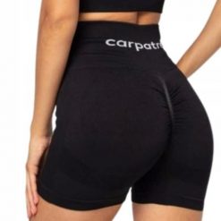 Spodenki sportowe damskie Carpatree Allure Czarne - CP-ASS-B. Czarne spodenki sportowe damskie Carpatree, l, bez wzorów, z elastanu, z podwyższonym stanem, na fitness i siłownię. Za 129.99 zł.