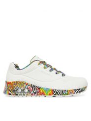 Skechers Sneakersy Jen Stark: Uno - Mini Drip 177959/WMLT Biały. Białe obuwie sportowe damskie Skechers, ze skóry, bez zapięcia. Za 269.99 zł.