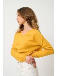 AUTHENTIC CASHMERE Kaszmirowy sweter "Savannah" w kolorze żółtym rozmiar: M. Żółte swetry klasyczne damskie AUTHENTIC CASHMERE, na lato, m, z kaszmiru, bez kołnierzyka. Za 386.53 zł.