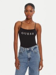 Guess Body O5RM11 KBBU1 Czarny Regular Fit. Czarne body i gorsety Guess, z aplikacjami, z bawełny. Za 79.99 zł.