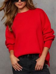 Milan Kiss Sweter w kolorze czerwonym rozmiar: M. Czerwone swetry klasyczne damskie Milan Kiss, m, bez kołnierzyka. Za 196.70 zł.