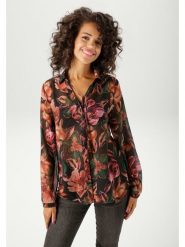 Aniston Bluzka w kolorze czarno-czerwonym rozmiar: 38. Czarne bluzki damskie Aniston, bez wzorów, bez kołnierzyka, bez ramiączek. Za 82.99 zł.