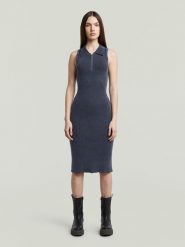 G-Star Sukienka w kolorze granatowym rozmiar: S. Niebieskie sukienki damskie G-Star, bez wzorów, retro, bez ramiączek. Za 239.99 zł.