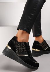 Czarne Sneakersy Anatachus. Czarne obuwie sportowe casual damskie Renee. Za 79.99 zł.