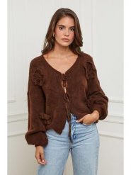 L'armoire de Suzette Kardigan w kolorze brązowym rozmiar: 34/36. Brązowe kardigany damskie L'armoire de Suzette, l, z aplikacjami, ze splotem. Za 200.13 zł.