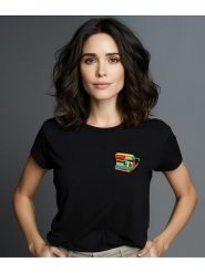 WOOOP Koszulka "Captures great moments" w kolorze czarnym rozmiar: M. Czarne koszulki damskie Wooop, m, bez wzorów, z bawełny, bez kołnierzyka, bez ramiączek. Za 56.99 zł.