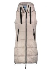 Sublevel Kamizelka pikowana w kolorze kremowym rozmiar: M. Brązowe kamizelki damskie Sublevel, m, bez wzorów, bez kaptura. Za 195.45 zł.