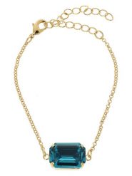 Otazu Pozłacana bransoletka z kryształem Swarovski rozmiar: onesize. Niebieskie bransoletki damskie Otazu, pozłacane. Za 126.99 zł.