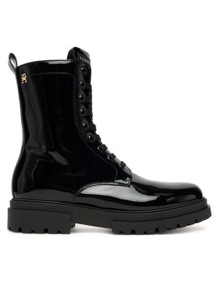 Tommy Hilfiger Trapery Lace-Up Bootie T4A5-34025-0775 D Czarny. Czarne kozaki dziewczęce Tommy Hilfiger, bez wzorów, ze skóry, bez obcasa, bez zapięcia. Za 419.99 zł.