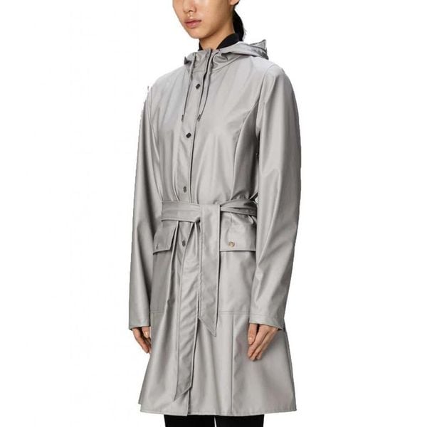 Kurtka RAINS CURVE LONG JACKET W3 Szary. Szare kurtki damskie Rains, m, bez wzorów, z syntetyku, bez kaptura. Za 274.99 zł.