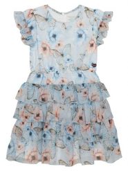 Guess Sukienka elegancka K6RK06 WA2T0 Niebieski Regular Fit. Niebieskie sukienki dziewczęce Guess, z aplikacjami, z syntetyku, bez ramiączek. Za 289.99 zł.