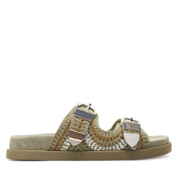 Klapki Aldo. Zielone klapki damskie ALDO, bez wzorów, bez obcasa, bez zapięcia. Za 469.99 zł.