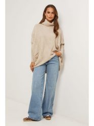 Soft Cashmere Golf w kolorze szarobrązowym rozmiar: 38/40. Brązowe golfy damskie Soft Cashmere, bez wzorów, z kaszmiru, bez ramiączek. Za 152.99 zł.