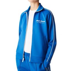 Bluza damska Lacoste SF7094. Niebieskie bluzy damskie Lacoste, xs, bez wzorów, z elastanu, bez kaptura. Za 427.00 zł.