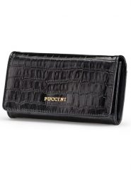 Puccini Skórzany portfel w kolorze czarnym - 16 x 9 x 3 cm rozmiar: onesize. Czarne portfele damskie Puccini, bez wzorów, z materiału. Za 59.99 zł.