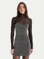Simona Corsellini Sukienka koktajlowa A25CEAB10601 Srebrny Slim Fit. Szare sukienki damskie SIMONA CORSELLINI, bez wzorów, z syntetyku, wizytowe, bez ramiączek. Za 1,259.00 zł.