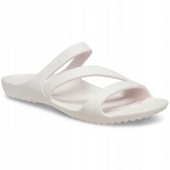 Klapki Dla Dorosłych Crocs Kadee II. Czerwone klapki damskie Crocs, bez wzorów, z materiału, bez obcasa, bez zapięcia. Za 119.99 zł.