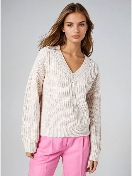 Weekday Sweter w kolorze białym rozmiar: M. Białe swetry klasyczne damskie Weekday, m, z wełny, bez kołnierzyka. Za 119.95 zł.