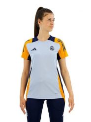 Adidas Koszulka sportowa "Real Madrid 24/25" w kolorze błękitnym rozmiar: S. Niebieskie koszulki sportowe damskie Adidas, s, bez wzorów, bez ramiączek, outdoorowe. Za 120.79 zł.