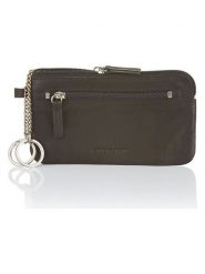 Bodenschatz Skórzany portfel w kolorze szarobrązowym - 14,5 x 8 x 1 cm rozmiar: onesize. Szare portfele damskie Bodenschatz, bez wzorów, z materiału. Za 34.99 zł.