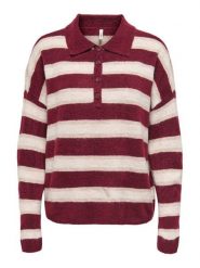 ONLY Sweter Talio 15358606 Bordowy Regular Fit. Czerwone swetry klasyczne damskie Only, xs, z syntetyku, bez kołnierzyka. Za 149.99 zł.