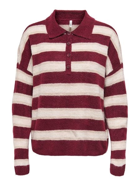 ONLY Sweter Talio 15358606 Bordowy Regular Fit. Czerwone swetry klasyczne damskie Only, xs, z syntetyku, bez kołnierzyka. Za 149.99 zł.