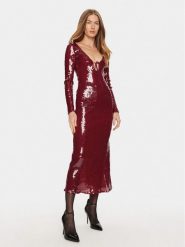 Bardot Sukienka koktajlowa Verona 58859DB Bordowy Slim Fit. Czerwone sukienki damskie Bardot, bez wzorów, z syntetyku, wizytowe, bez ramiączek. Za 419.99 zł.