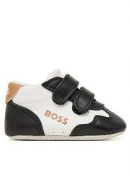 BOSS Sneakersy J53243 Czarny. Czarne buty sportowe chłopięce Boss, ze skóry, bez zapięcia. Za 197.99 zł.