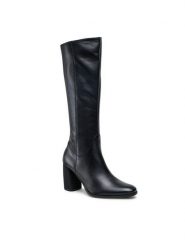 Lasocki Kozaki 7546-05 Czarny. Czarne kozaki damskie Lasocki, ze skóry, bez obcasa, na słupku, bez zapięcia. Za 322.99 zł.