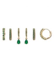 U.S. Polo Assn. Kolczyki-kreole (3 pary) z kryształami rozmiar: onesize. Zielone kolczyki damskie U.S. Polo Assn., z szmaragdem, metalowe. Za 85.45 zł.