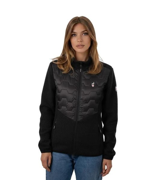 Kurtka hybrydowa damska CELSI. Czarne kurtki damskie Aulp, na zimę, l, bez wzorów, z dzianiny, bez kaptura. Za 449.99 zł.