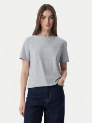 Calvin Klein Jeans T-Shirt LV047G831G Szary jasny Regular Fit. Szare t-shirty damskie Calvin Klein Jeans, s, bez wzorów, z bawełny, bez kołnierzyka. Za 129.99 zł.