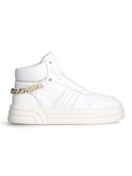 Liu Jo Skórzane sneakersy w kolorze białym rozmiar: 39. Białe obuwie sportowe damskie Liu Jo, za kostkę, bez zapięcia. Za 396.24 zł.