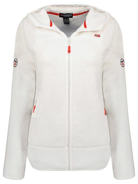 Geographical Norway Kurtka polarowa "Upalood" w kolorze białym rozmiar: XXL. Białe kurtki damskie Geographical Norway, xxl, bez wzorów, z polaru, bez kaptura. Za 82.83 zł.