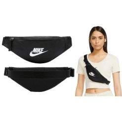 Saszetka biodrowa Nike Heritage nerka. Czarne nerki i saszetki damskie Nike, bez wzorów. Za 99.99 zł.