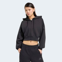 Bluza damska ADIDAS na suwak. Bluzy damskie Adidas, m, bez wzorów, z bawełny, z kapturem. Za 269.99 zł.