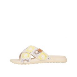 Sandały HEY DUDE CHRISTI SLIDE COTTAGE CROCHE Wielokolorowy. Brązowe sandały damskie SENZA MARCA, bez wzorów, z tkaniny, bez obcasa, bez zapięcia. Za 276.54 zł.