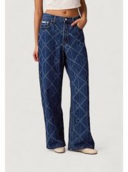 Calvin Klein Jeans Jeansy LOW RISE BAGGY CK AT Niebieski Baggy Fit. Niebieskie jeansy damskie Calvin Klein Jeans. Za 637.97 zł.