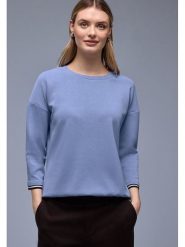 Street One Koszulka w kolorze błękitnym rozmiar: 36. Niebieskie bluzki damskie Street One, bez wzorów, street, bez kołnierzyka, bez ramiączek. Za 132.36 zł.