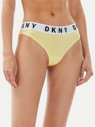 DKNY Stringi DK4529 Żółty. Żółte stringi DKNY, bez wzorów, z bawełny. Za 119.99 zł.