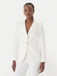 Rinascimento Marynarka CFC0128640003 Biały Regular Fit. Białe marynarki i żakiety damskie Rinascimento, xl, bez wzorów, z syntetyku. Za 699.99 zł.