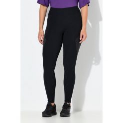 Damskie Legginsy funkcyjne prążkowany dżersej kieszeń na zamek z recyklingu. Czarne legginsy damskie Ulla Popken, plus size, bez wzorów, z dżerseju. Za 239.99 zł.