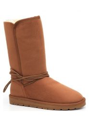 ISLAND BOOT Kozaki zimowe "Hoshy" w kolorze jasnobrązowym rozmiar: 36. Brązowe kozaki damskie Island Boot, na zimę, z materiału, bez obcasa, bez zapięcia. Za 149.31 zł.