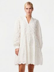YAS Sukienka letnia Menusa 26033229 Biały Regular Fit. Białe sukienki damskie YAS, bez wzorów, z bawełny, bez ramiączek. Za 409.99 zł.