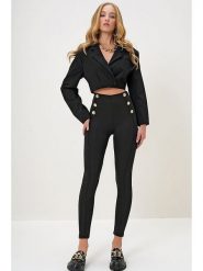 Trend Alaçatı Stili Legginsy w kolorze czarnym rozmiar: S. Czarne legginsy damskie Trend Alaçatı Stili, s, bez wzorów. Za 56.53 zł.