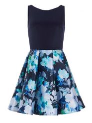SWING Sukienka w kolorze granatowym ze wzorem rozmiar: 42. Niebieskie sukienki damskie Swing, bez wzorów, bez ramiączek. Za 295.95 zł.