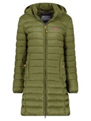 Geographical Norway Płaszcz pikowany "Atikolor" w kolorze oliwkowym rozmiar: S. Brązowe płaszcze damskie Geographical Norway, s, bez wzorów, bez kaptura. Za 153.45 zł.