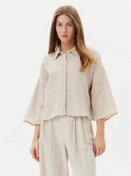 Vero Moda Koszula Natali 10279685 Beżowy Standard Fit. Brązowe koszule damskie Vero Moda, m, bez wzorów, z bawełny, bez kołnierzyka, bez ramiączek. Za 99.99 zł.