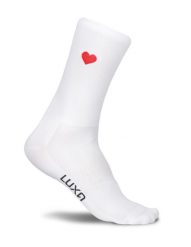 Skarpety Kolarskie Emoji Hearts Red S/M: 36-41. Białe skarpetki damskie LUXA, bez wzorów, z elastanu. Za 64.90 zł.